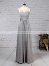 A-line V-neck Chiffon Floor-length Ruffles Bridesmaid Dresses #DOB01013533