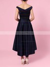 A-line Off-the-shoulder Satin Asymmetrical Ruffles Bridesmaid Dresses #DOB01013570