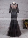A-line Scoop Neck Tulle Floor-length Appliques Lace Mother of the Bride Dresses #DOB01021665