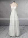 A-line Scoop Neck Chiffon Floor-length Lace Wedding Dresses #DOB00023409