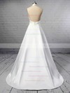 Ball Gown Halter Satin Sweep Train Ruffles Wedding Dresses #DOB00023424