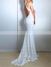 Trumpet/Mermaid High Neck Sweep Train Sequined Wedding Dresses #DOB00023480