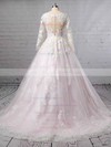Tulle Ball Gown V-neck Sweep Train Appliques Lace Wedding Dresses #DOB00023379