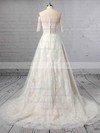 Lace Princess Off-the-shoulder Sweep Train Wedding Dresses #DOB00023397
