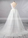 Tulle Ball Gown Off-the-shoulder Sweep Train Ruffles Wedding Dresses #DOB00023404