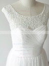 Bateau A-line Floor-length Tulle Lace Ruffles Wedding Dresses #DOB00020480