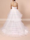 Tulle Ball Gown Halter Sweep Train Lace Wedding Dresses #DOB00023421