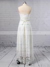 Lace A-line Strapless Asymmetrical Sashes / Ribbons Wedding Dresses #DOB00023425