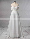 Organza Ball Gown Off-the-shoulder Sweep Train Split Front Wedding Dresses #DOB00023433