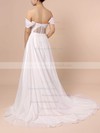 Organza Ball Gown Off-the-shoulder Sweep Train Split Front Wedding Dresses #DOB00023433