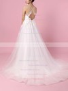 Tulle Ball Gown V-neck Sweep Train Appliques Lace Wedding Dresses #DOB00023438
