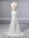Lace Trumpet/Mermaid Scoop Neck Sweep Train Sashes / Ribbons Wedding Dresses #DOB00023457