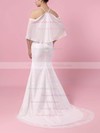 Lace Chiffon Trumpet/Mermaid Off-the-shoulder Sweep Train Wedding Dresses #DOB00023466