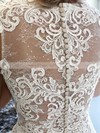 Lace Ball Gown Scoop Neck Sweep Train Appliques Lace Wedding Dresses #DOB00023550