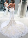 Lace Stretch Crepe Trumpet/Mermaid V-neck Court Train Appliques Lace Wedding Dresses #DOB00023553