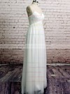 Spaghetti Straps Empire Floor-length Tulle Satin Lace Wedding Dresses #DOB00020485