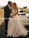 Tulle Princess V-neck Floor-length Sashes / Ribbons Wedding Dresses #DOB00023509