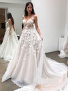 Organza Princess Sweetheart Sweep Train Flower(s) Wedding Dresses #DOB00023530