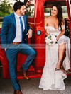 Lace Sheath/Column Off-the-shoulder Sweep Train Wedding Dresses #DOB00023576
