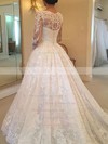 Lace Ball Gown Square Neckline Sweep Train Appliques Lace Wedding Dresses #DOB00023580