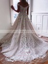 Tulle Princess Off-the-shoulder Sweep Train Lace Wedding Dresses #DOB00023586