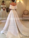 Satin Ball Gown Off-the-shoulder Sweep Train Wedding Dresses #DOB00023594