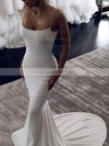 Jersey Trumpet/Mermaid Square Neckline Sweep Train Wedding Dresses #DOB00023607