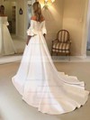 Satin Ball Gown Off-the-shoulder Sweep Train Bow Wedding Dresses #DOB00023609