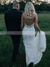 Lace Trumpet/Mermaid V-neck Court Train Lace Wedding Dresses #DOB00023660