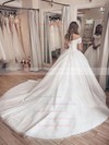 Tulle Ball Gown Off-the-shoulder Court Train Sequins Wedding Dresses #DOB00023712