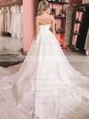 Organza Ball Gown Strapless Sweep Train Ruffles Wedding Dresses #DOB00023740