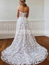 Lace A-line Sweetheart Sweep Train Wedding Dresses #DOB00023779