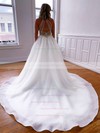 Organza Ball Gown High Neck Court Train Beading Wedding Dresses #DOB00023786