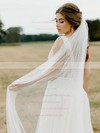 Tulle A-line V-neck Court Train Sashes / Ribbons Wedding Dresses #DOB00023827