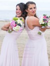 Chiffon A-line Scoop Neck Floor-length Appliques Lace Bridesmaid Dresses #DOB01013775