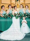 Chiffon A-line Scoop Neck Floor-length Appliques Lace Bridesmaid Dresses #DOB01013779