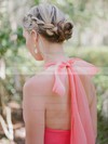 Tulle A-line Halter Asymmetrical Bridesmaid Dresses #DOB01013846