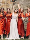 Silk-like Satin A-line V-neck Asymmetrical Sashes / Ribbons Bridesmaid Dresses #DOB01013926