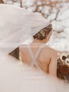 Chiffon A-line V-neck Floor-length Lace Wedding Dresses #DOB00023915