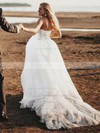 Glitter Ball Gown Strapless Court Train Appliques Lace Wedding Dresses #DOB00023925