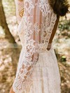 Lace A-line Scoop Neck Floor-length Wedding Dresses #DOB00023932