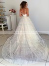 Tulle Ball Gown V-neck Court Train Appliques Lace Wedding Dresses #DOB00023958