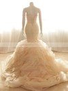 Sweetheart Trumpet/Mermaid Court Train Organza Tiered Wedding Dresses #DOB00020555