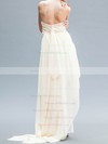 Strapless A-line Asymmetrical Chiffon Ruffles Wedding Dresses #DOB00020559