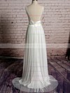 V-neck Sheath/Column Sweep Train Tulle Satin Appliques Wedding Dresses #DOB00020567