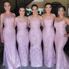 Glitter Trumpet/Mermaid Square Neckline Sweep Train Bridesmaid Dresses #DOB01014173