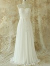 Scoop A-line Sweep Train Chiffon Lace Wedding Dresses #DOB00020582
