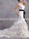 Sweetheart Trumpet/Mermaid Sweep Train Organza Tiered Wedding Dresses #DOB00020584