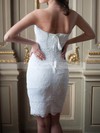 Sweetheart Sheath/Column Short/Mini Lace Satin Draped Wedding Dresses #DOB00020586