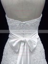 Sweetheart A-line Sweep Train Lace Satin Sashes/Ribbons Wedding Dresses #DOB00020606